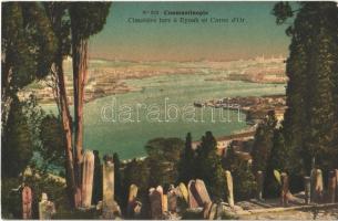 Constantinople, Istanbul, Stamboul; Cimetiere turc a Eyoub et Corne dOr / Eyüp Turkish cemetery, Golden Horn (EK)