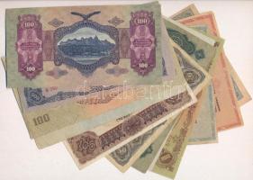 14db-os vegyes magyar korona, pengő, adópengő és forint bankjegy tétel, közte 1920. 50K, 1930. 20P, ...