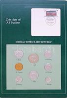 NDK 1979-1981. 1pf - 5M (8xklf), Coin Sets of All Nations forgalmi szett felbélyegzett kartonlapon T:1 GDR 1979-1981. 1 Pfennig - 5 Mark (8xdiff) Coin Sets of All Nations coin set on cardboard with stamp C:UNC