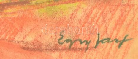 Egry jelzéssel: Vízpart. Pasztell, papír, foltos, üvegezett keretben, 30×44 cm