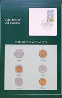 Vatikán 1985. 10L - 500L (6xklf), Coin Sets of All Nations forgalmi szett felbélyegzett kartonlapon T:1,1- Vatican 1985. 10 Lire - 500 Lire (6xdiff) Coin Sets of All Nations coin set on cardboard with stamp C:UNC,AU