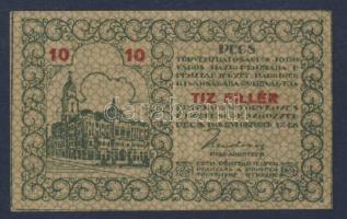 Pécs 1919. pénztárjegy 10f szürkés nyomat T:II+
