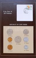 Zöld-foki Köztársaság 1977-1982. 20c-50E (7xklf), Coin Sets of All Nations forgalmi szett felbélyegzett kartonlapon T:1-,2 Cape Verde 1977-1982. 20 Centavos - 50 Escudos (7xdiff) Coin Sets of All Nations coin set on cardboard with stamp C:AU,XF