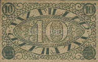 Pécs 1919. pénztárjegy 10f fekete nyomat T:II+