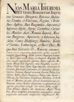 1758 Győr és környéke birtokviszonyi rendeletei Mária Terézia és Batthyány László saját kezű aláírásával / Regulations on the property in Győr county with autograph signature of Maria Theresia and László Batthyány