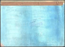 1953 Margitszigeti Nagyszálló plakátterv, hátulján pecsétekkel, aláírásokkal, gyűrődésekkel, 25×35 c...