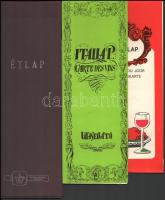 cca 1976 5 db retró étlap, árlap (Vörös Sün, Utasellátó, Rózsadomb Espresso, stb.)