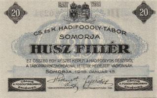 Somorja/hadifogolytábor 1916. 20f T:I