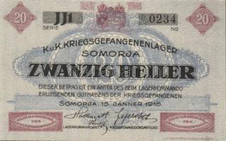 Somorja/hadifogolytábor 1916. 20f T:I