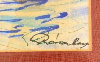 Róna jelzéssel: Tündér. vegyes technika, papír, foltos, üvegezett keretben, 24×29 cm