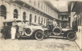 1914 Osztrák-magyar főtisztek gépkocsijaikkal / WWI Austro-Hungarian K.u.K. military, officers with their automobiles, cars. Némethi József photo