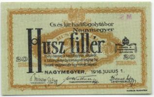 Nagymegyer/hadifogolytábor 1916. 20f "MS"(Museum Serie) T:I