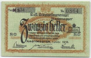 Nagymegyer/hadifogolytábor 1916. 20f "MS"(Museum Serie) T:I