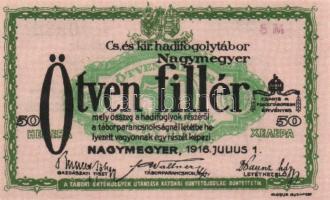 Nagymegyer/hadifogolytábor 1916. 50f "MS"(Museum Serie) T:I
