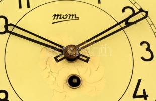 MOM asztali óra, sérült számlappal, 20×29×7 cm