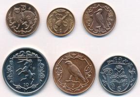 Man-sziget 1982-1987. 1/2p-10p (6xklf) T:1-,2 Isle of Man 1972-1987. 1/2 Penny - 10 Pence (6xdiff) C:AU,XF