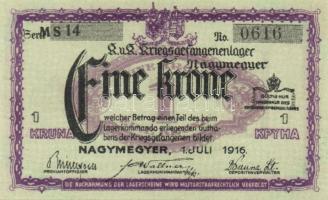 Nagymegyer/hadifogolytábor 1916. 1K "MS"(Museum Serie) T:I