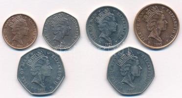 Man-sziget 1992-1997. 1p-50p (6x) T:2
Isle of Man 1992-1997. 1 Penny - 50 Pence (6x) C:XF