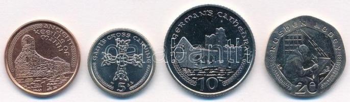 Man-sziget 2001-2002. 1p-20p (4xklf) T:1- Isle of Man 2001-2002. 1 Penny - 20 Pence (4xdiff) C:AU