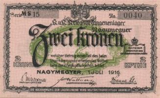 Nagymegyer/hadifogolytábor 1916. 2K "MS"(Museum Serie) T:I