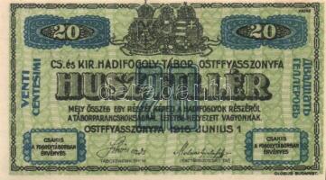 Ostffyasszonyfa/hadifogolytábor 1916. II.kiadás 20f "MS"(Museum Serie) jelzéssel T:I