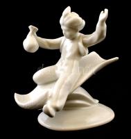Drasche porcelán Aladdin, fehér mázas, jelzett, apró kopásnyomokkal, m: 13 cm, h:11 cm