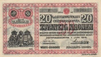 Ostffyasszonyfa/hadifogolytábor 1916. II.kiadás 20K T:I