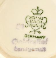 Schaubach Kunst kézzel festett porcelán váza, kis karcolásokkal, jelzett, m: 17 cm