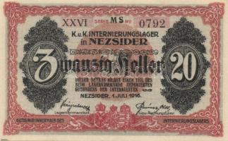 Nezsider/hadifogolytábor 1916. 20f T:I