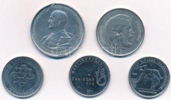 1943. 5P Al "Horthy Miklós születésének 75. évfordulója" + 1947. 5Ft Ag "Kossuth" + 2015. 50Ft Cu-Ni "Nemzeti és Történelmi Emlékhelyek" + 2018. 50Ft Cu-Ni "Családok éve" + 2018. 50Ft Cu-Ni "Birkózó-Világbajnokság" T:2,2- ph.