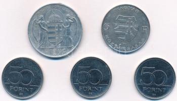 1943. 5P Al "Horthy Miklós születésének 75. évfordulója" + 1947. 5Ft Ag "Kossuth"...