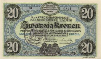 Zalaegerszeg/hadifogolytábor 1916. 20K 40mm-es körbélyegzővel T:I