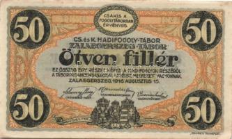 Zalaegerszeg/hadifogolytábor 1916. 50f "MS"(Museum Serie) jelzéssel T:I- pici foltok