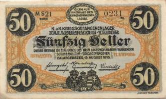 Zalaegerszeg/hadifogolytábor 1916. 50f "MS"(Museum Serie) jelzéssel T:I- pici foltok
