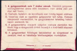 Kada Erzsébet Gyógyszertára a Szent Vendelhez (Bp., XIV.) receptborítékja