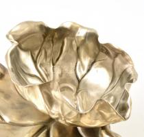 Káposztalevél formájú alpakka kínáló tál 40 cm