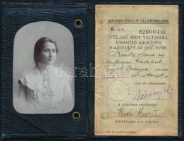 1917 Bp., Magyar Királyi Államvasutak által kiállított fényképes igazolvány