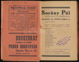1932 Tejgazdasági zsebkönyv. 1932. VI. évf. Szerk.: Dr. Gratz Ottó, Dr. Valkó Rudolf és Törs Antal k...