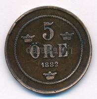 Svédország 1882. 5ö Br "II. Oszkár" T:2- ph. 
Sweden 1882. 5 Öre Br "Oscar II" ...