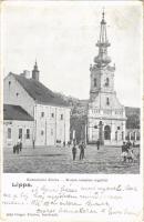 1901 Lippa, Lipova; Romanische Kirche / Román ortodox templom, Takarékpénztár. Gregor Fischer 4919. / Romanian Orthodox church, savings bank (EK)