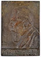 Maugsch Gyula (1882-1945): Apponyi Albert domborműve 1929. Bronz, jelzett. 18,5x13 cm