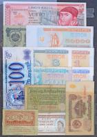 91db-os vegyes magyar és külföldi bankjegy tétel, közte néhány érdekesebb darabbal T:vegyes