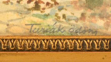 Turiák Ödön (1884-1937): Tabán 1924. Akvarell, papír, jelzett, 11×16 cm