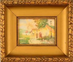 Turiák Ödön (1884-1937): Tabán 1924. Akvarell, papír, jelzett, 11×16 cm