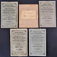 cca 1910 5 db német osztrák autós térkép vásznon / 5 automobile maps