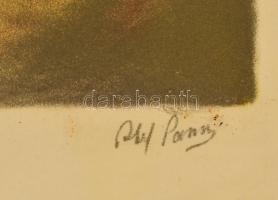 Abel Pann (1883-1963) És Isten megteremté a fényt. Színes litográfia, papír, jelzett, üvegezett kere...