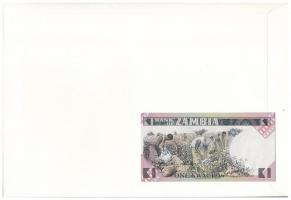 Zambia 1980-1988. 1K borítékban, alkalmi bélyeggel és bélyegzéssel T:I 
Zambia 1980-1988. 1 Kwacha ...