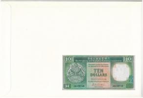 Hongkong 1986. 10$ borítékban, alkalmi bélyeggel és bélyegzésekkel T:I 
Hong Kong 1986. 10 Dollars ...