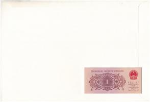 Kína 1962. 1J borítékban, alkalmi bélyeggel és bélyegzésekkel T:I 
China 1962. 1 Jiao in envelope w...