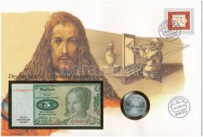 NSZK Németország - Albrecht Dürer érmés és bankjegyes, pecsételt boríték benne 1971D 5M Ag Albrecht Dürer születésének 500. évfordulója érmével és 1960. 5M-ás bankjeggyel a PHILSWISS kiadásában, német leírással T:2,I patina